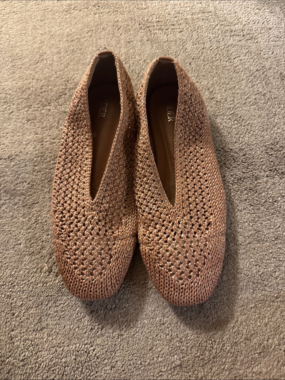 Cider Woven Slip-On Flats in Light Brown